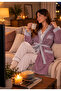 Women's Rabbit Embroidered Hooded Wellsoft Dressing Gown