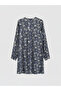 Two Mt Shop Quality Lcw Grace Navy Blue Patterned Standard & Regular Women's Tunic - 6