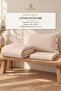 Beige Yarn-Dyed Ranforce Cotton Single Striped Buttoned Duvet Cover Set 160X220 cm - 3