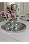 Round Model Mirror Presentation Tray Decor Silver 25 cm - 6