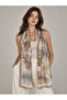 Elegant Feather Patterned Beige 80X180 Shal Sal3001 - 2