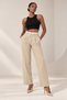 Double Waist Band High Waist Wide Leg Women's Pants - 8