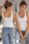 Women's V & U Neck Cotton Sleeveless Wide Strap Double Sided Use Blouse / Undershirt