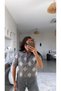 Gray Baklava Patterned Collared Short Sleeve Knitwear Blouse - 2