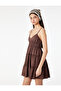 Strappy Layered Flounce Viscose Blend V-Neck Mini Dress - 2