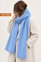 Women's Baby Blue Oversized Soft Textured Tasseled Winter Shawl Scarf – Wide Shoulder Shawl