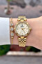 Gold Dial, Gold Color Strap, 30 mm Crystal Glass, Women's Wristwatch Same as in the Image - 2
