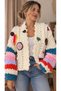 Handmade Knitting Design Candy Puffy Cardigan, Plush Cardigan