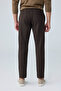 Men's Comfort Fit Cotton Viscose Fabric Linen-Look Brown Trousers - 216Dngr - 7