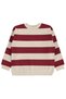 Thick Striped Basic Sweatshirt for Ages 10-13 - Claret Red