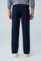 Men's Viscose Blended Side Buckle Pleated Baggy Trousers Navy Blue 0171Dngr - 7