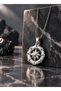 Stainless Steel Minimal Design North Star Compass Necklace - 3