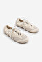 Women's Suede Textured Mary Jane Multi-Piece Drawstring Detailed Lace-Up Retro Casual Ballerina Sneaker Varemi Beige Suede - 2
