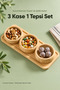 3 Round Bowl Bamboo Snack Bowl with Tray - 2