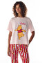 Pink Winnie the Pooh Monday Vibes Bear Patterned Pants Short Sleeve Pajama Set - 2