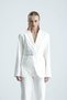 Diel Fabric Belted White Jacket - 2