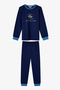 Boy's Blue Rockstar Capy Cotton Long Sleeve 2-Piece Pajama Set - 2
