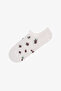 White Pink Soft Garden Floral Patterned Cotton 3 Pairs Sneaker Socks - 4