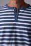 Defy's Men's Oversize Striped Long Sleeve Snap Collar T-Shirt - 2