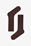 Milky Coffee & Dark Coffee Self-Patterned Long Socks - 2