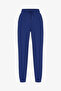 Navy Blue High Waist Elastic Cuffed Sweatpants - 4