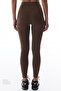 Brown Soft Textured Leggings - 3