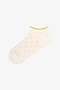 Mustard Polka Dot Patterned Cotton Jacquard 5 Pairs Booties Socks - 5
