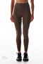 Brown Soft Textured Leggings - 2