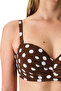 Colorful Polka Dot Lotus Strapless Bikini Top - 4