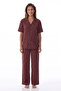Brown Polka Dots Shirt Pants Pajama Set - 5