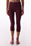 Burgundy Seamless Capri Leggings - 3