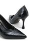 Exito Coffee Vegan Leather 9 cm Stiletto Heels with Pointed Toe, Women's Shoes. - 3
