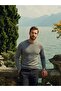 Men's Zero Collar Tricot Sweater with Elastic Waist, Steel Knitting, Classic Fit