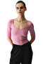 Rose Pink Heart Gathering Bodysuit - 6
