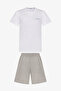 Men's Colorful Calm Gray Shorts Pajama Set