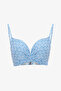 Blue Diamond Patterned Push up Bikini Top - 6