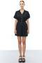 Women's V-Neck Elastic Waist Buttoned Mini Jumpsuit