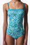 Floral Tropic Leaf Strapless Swimsuit - 4