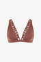 Light Brown Astrid Deep V Cut Bikini Top - 5