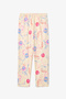 Cream Girl's Circus Patterned Buttoned Long Sleeve Cotton Pajama Set - 5