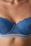 Dark Blue Bloom Lace Lace Bra - 4