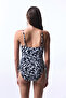 Tint Zebra Patterned Underwire Strapless Swimsuit - 2