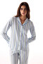 Light Gray Cool Stripes Cotton Shirt and Pants Pajama Set - 2