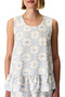 Blue Sun Kissed Gingham Patterned Athlete Pajama Top - 2