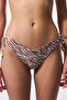 Gale Zebra Patterned V-Cut Bikini Bottom