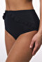 Black New High Ruffle High Waist Bikini Bottom - 3