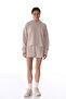 Pastel Beige Rib Hoodie - 3