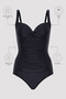 Basic Shirred Corset Black Swimsuit - 5