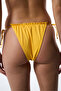 Yellow Super Frill Tie-Up Low Waist Bikini Bottom - 2