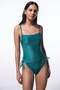 Green Lina Strapless Underwire Swimsuit